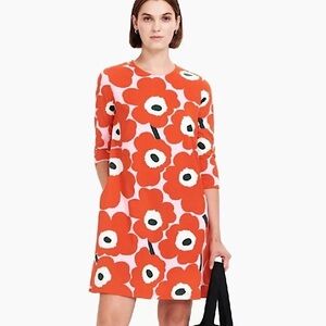 Marimekko Aretta Pieni Unikko Cotton Tunic T Shirt Dress Size Extra Small (XS)